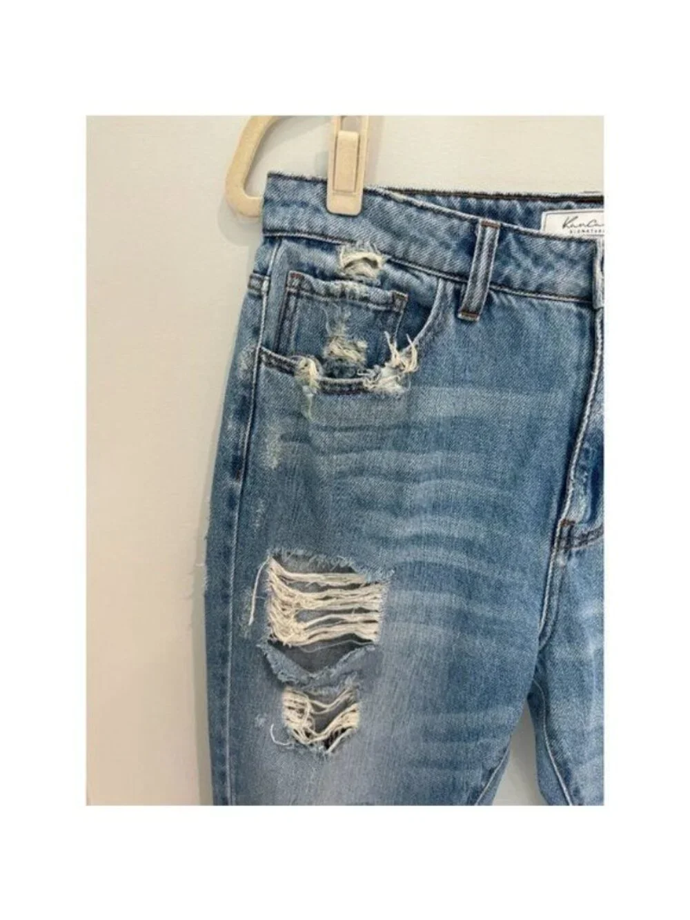 Kancan Signature Ultra High Rise 90s Cropped Straight Jeans Blue Size 28